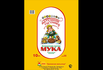 Мука пшеничная хлебопекарная высшего сорта ГОСТ Р 52189-2003 "Матушкин гостинец" упаковка 10 кг  желтый полипропиленовый мешок